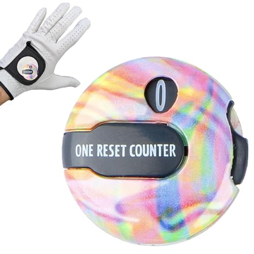 Golf Score Counter,Reset Scorer Clip for Gloves - Mini Golf Counter Gloves Attachment up to 12 Shots for Indoor Outdoor Exercise Putting Training
