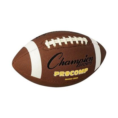 Champion Sports Pro & Composite Series Footballs – Water-Resistant Composite, Indoor/Outdoor, Official–Pee Wee Sizes - size: Junior, style: Pro Composite