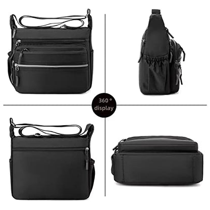 Mudono Messenger Bag for Men Nylon Waterproof Shoulder Bag Multi-pocket Crossbody Bag Daily Travel Bag Lightweight Satchel - color: Blue