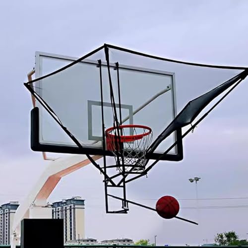 Basketball Practice Network Ball Return for Basketball Hoop, 180° Rotating Shooting Practice Return Attachment, Funnel-Shaped Basketball Training Aid Equipment