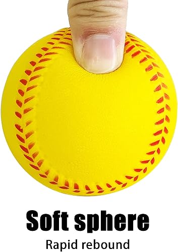Soft Foam Baseballs - 6 Pcs Training Balls for Kids & Teenagers, Indoor/Outdoor Play (White) - color: Yellow