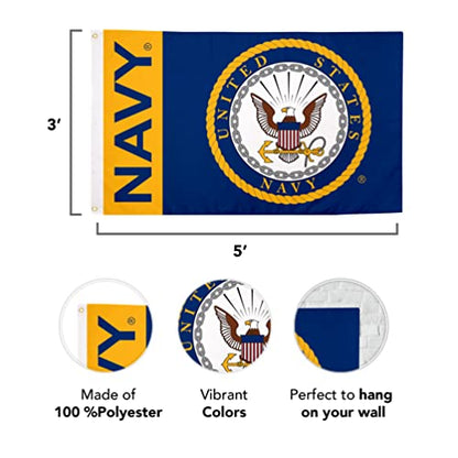 Desert Cactus United States Navy Flag US 100% Polyester Indoor Outdoor 3x5 feet Flags (Flag 3)