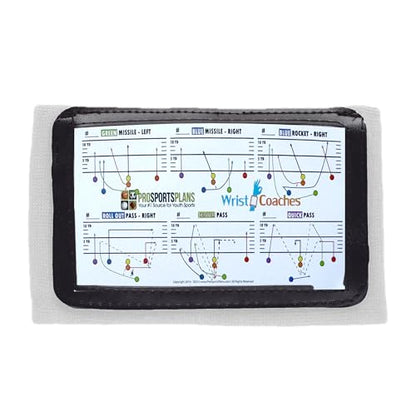 Football Play Wristbands - Youth Quarterback Gear - Wristband Playbook for Football and Softball Signs - color: White