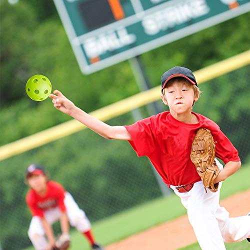 Anteer 12 Pack Plastic Baseball Practice Baseballs for Hitting, Indoor Outdoor Lightweight Balls Baseball Batting Training - color: Green