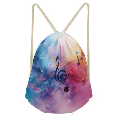 Mumeson Gym Bag Sport Drawstring Bag Large Capacity Toiletry Bag Drawstring Backpack, Dazzle Musical Note Print - color: Dazzle Musical Note