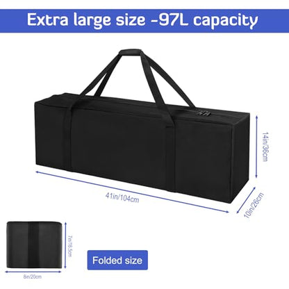 41inch Sports Duffel Travel Bag, 94L Extra Large Duffel Luggage Bag with Upgrade Zipper, Water Resistant & Foldable Equipment Storage Bag for Camping Tent Tripod Fishing - size: 41x10x14 inch