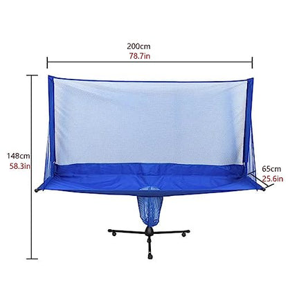 Table Tennis Ball Catch Net Portable Table Tennis Ball Catch Net，Large Ping Pong Practice Net with Wheels, Collection Net for Ping Pong Robots, Serves and Multi-Ball Training (Size : 148x200