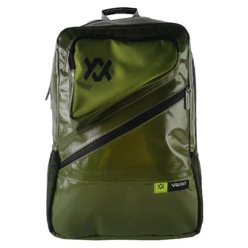 Volkl Tennis Primo Backpack (Army Green/Black) | Holds 2 Racquets | Zippered Valuables Pocket | 12.6” L x 18.1” H x 10.2” W