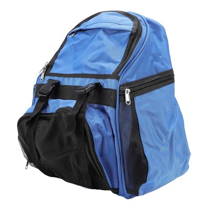 Zunate Large Capacity Sports Backpack, Oxford Cloth Tool Bag with Mesh Pockets for Basketball and Football, Insulated Side Pockets, Red - color: Blue