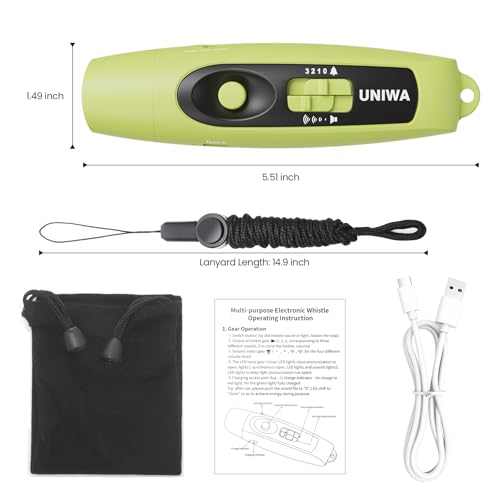 Electronic Whistle with USB Charging, 3 Tone & 3 High Volume Hand Emergency Whistle for Referee Coaches Teacher, Outdoor Sport Game Camping Safety Electric Whistle with Lanyard - color: green