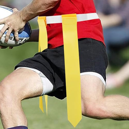 Homoyoyo Flag Football Belts Set with 3 Adjustable Rugby Waist Flags 2pcs Training Gear for Youth and Adults for Outdoor Practice and Games