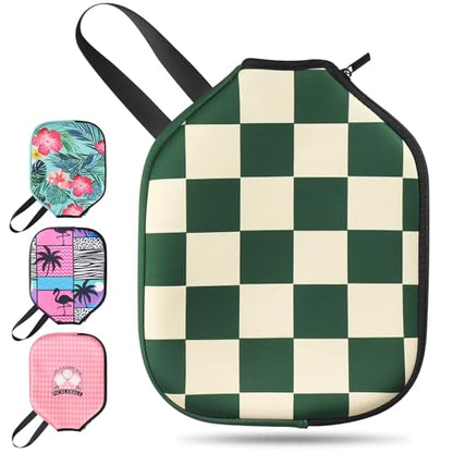 Pickleball Paddle Cover, Neoprene Racket Sleeve with Zipper, 11.8" * 9.05" Soft & Durable Pickleball Paddle Protection Cover 1Pc & 2 Pcs - color: Green 1 Pc
