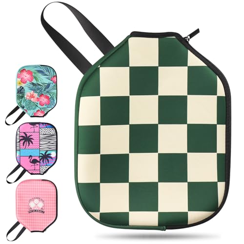 Pickleball Paddle Cover, Neoprene Racket Sleeve with Zipper, 11.8" * 9.05" Soft & Durable Pickleball Paddle Protection Cover 1Pc & 2 Pcs - color: Green 1 Pc