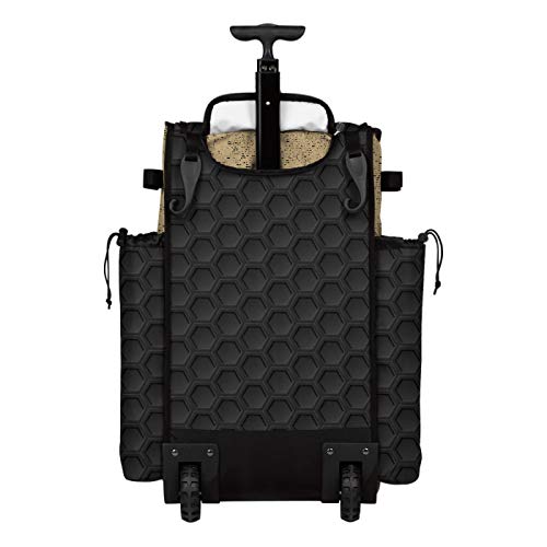 Boombah Rolling Superpack 2.0 3DHC Baseball/Softball Gear Bag - 23-1/2" x 13-1/2" x 9-1/2" - Multiple Colors - Telescopic Handle and Holds 4 Bats - Wheeled Version - color: Black/Vegas Gold