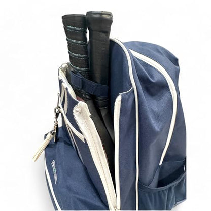 Teddi Pickleball Backpack Grn/wh- Large Capacity Pickleball Bags for Women - Durable 1000D Nylon, Multipurpose Paddle Case with Multiple Pockets, Stylish Paddle Bag - color: navy/white