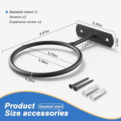 2Pack Baseball Holder,Baseball Wall Mount Holders Softball Display Memorabilia Holder Heavy Duty Sports Wall Mount Rack for Display Storage, Black - size: 2Pack