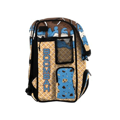 Boombah Mini Superpack Baseball Bat Bag – Youth Softball Gear Backpack – Ice Cream Multi Color – 8"x12.5"x18" (Monster Cookie) - color: Monster Cookie