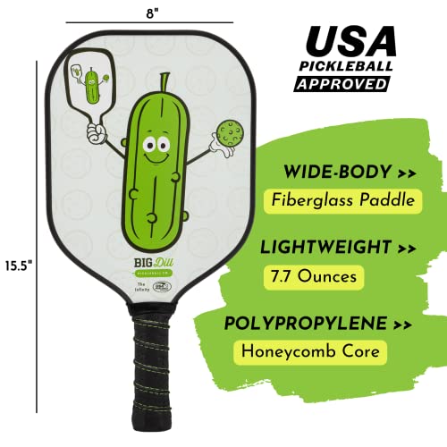 Big Dill Pickleball Paddle Set 2-Pack Pickleball Paddles with Outdoor Pickleball Balls, Paddle Covers & Carry Bag | Pickleball Paddles Set of 2 USAPA Approved - style: Fiberglass