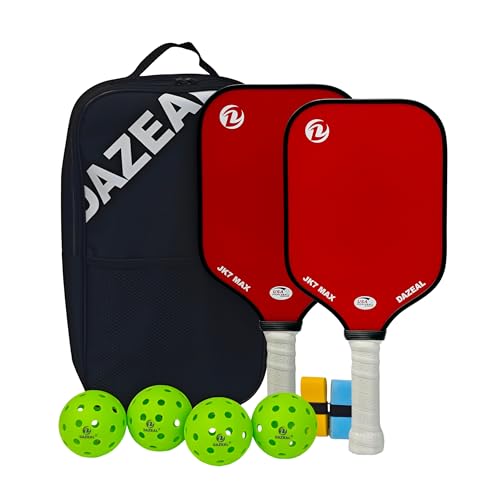 USAPA Approved Pickleball Paddles (2-Pack) – Fiberglass Surface & 16MM Honeycomb Core Non-Slip Grip for All Levels Lightweight Rackets for Men & Women - color: Red Set