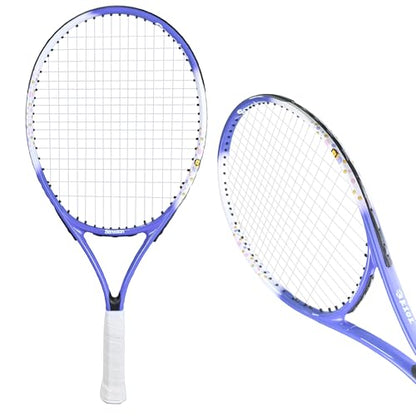 Senston Kids Tennis Racket Set (17 & 23 Inch) - 1 Pack Junior Tennis Racquet, Lightweight Aluminum Frame, Includes Cover - color: blue, size: 23 inch