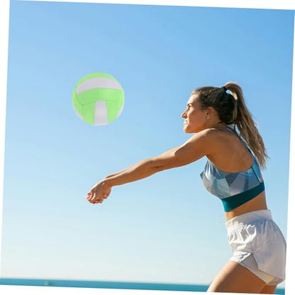COHEALI Official Size 5 Soft Volleyball Training Practice Ball Indoor Student Recreation Sports Ball Macaron Green White