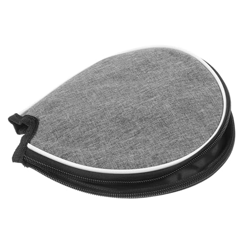 TEHAUX Table Tennis Paddle Case Gray Semi-circular Protective Storage Bag Sports Racket Organizer for Indoor and Outdoor Use