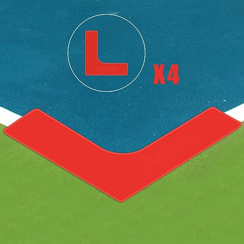 Aoneky Portable Pickleball Court Line Markers Kit, 4PCS PVC L-Shaped Boundary Markers for Outdoor Driveway Tennis Badminton Practice, Reusable Throw Down Court Lines