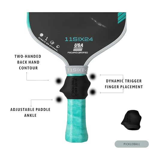 Pickleball Training Aid Designed for Power, Precision & Control | Multi-Position Grip Tool for Real-Play Feedback and Adjustable Fit | Enhances Comfort, Accuracy - 2 Pack - color: Black