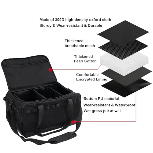 COOZMENT 35L Multi-functional Duffle Bag, Waterproof Shoe & Picnic Camping Organizer, 3 Adjustable Dividers for Travel, Sports, GYM