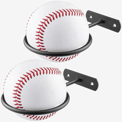 2Pack Baseball Holder,Baseball Wall Mount Holders Softball Display Memorabilia Holder Heavy Duty Sports Wall Mount Rack for Display Storage, Black - size: 2Pack
