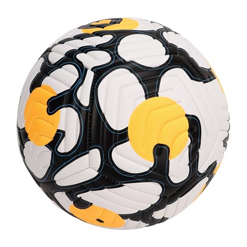 Soccer Indentation Adult Training SoccerStandard English Football for Soccer Games and Practice - ，High Elasticity - color: Orange Yellow