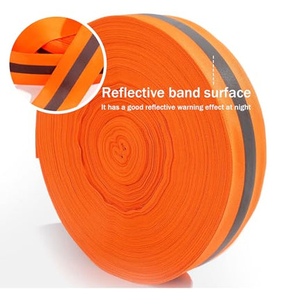 Beach Volleyball Lines 2'' X 328' Nylon Beach Vibrant Orange Volleyball Boundary Lines Tear-Resistant Reflective Caution for Running Track Lanes, Finish Line Markers Sand