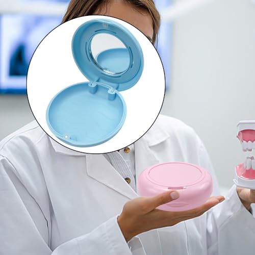 Aligner and Retainer Case, YOUYA DENTAL 2PCS Solid Orthodontic Braces Retainer Case Denture False Box Clear Slim Retainer Mouthguard Holder Teeth Protective Container for Oral Care Dentisty - color: Blue