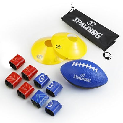 Spalding - Football Starter Set with 15-Piece Flag – Complete Kit with Flags, Belts & Cones for Kids & Adults, Backyard or Field Play, Outdoor Team Sports Game