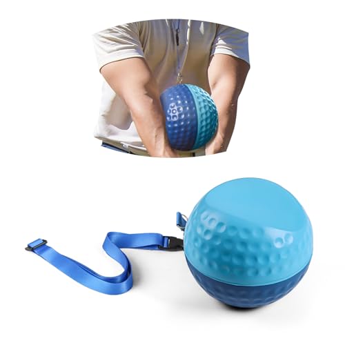 Amy Sport Golf Ball Training Aid with Adjustable Lanyard, Convenient Portable Impact Balls & Teaching Posture Correction Trainer for Men Women Beginner Golfer - color: Blue-Small