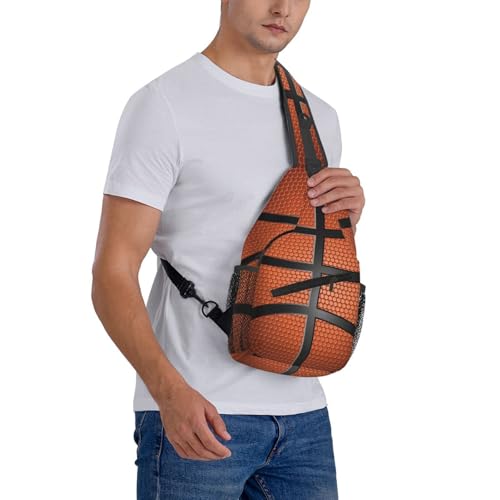 Basketball Sling Backpack Sling Bag Basketball Crossbody Shoulder Bag Purse Basketballs Chest Bag For Men Women - color: Basketball