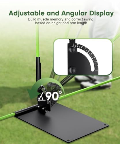Jsikan Pro Golf Alignment Sticks System with Holder Angle Plate, Golf Trainer Aid Teaching Equipment for Aiming, Putting, Swing, Essentials Golf Gifts Accessories for Men and Women