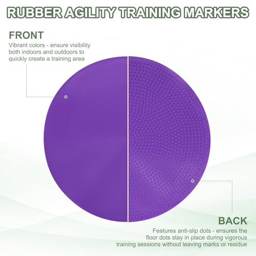 Spot Markers, Poly Spot Marker for Agility Training Floor Dots Non Slip Flat Field Cones