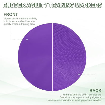 Spot Markers, Poly Spot Marker for Agility Training Floor Dots Non Slip Flat Field Cones