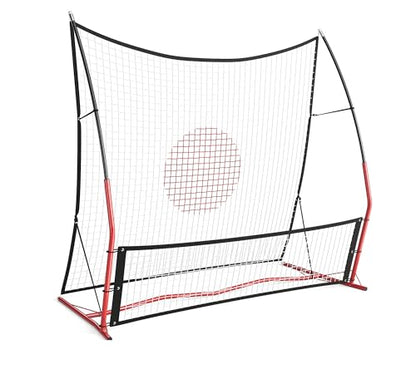 GAOMON Soccer Rebounder, 2-in-1 Soccer Rebound Net Easy Setup, 6'x4.6' Large Net & 6'x16 Small Bounce Back Nets, for Outdoor Soccer Practice Team Volley Passing Solo Training