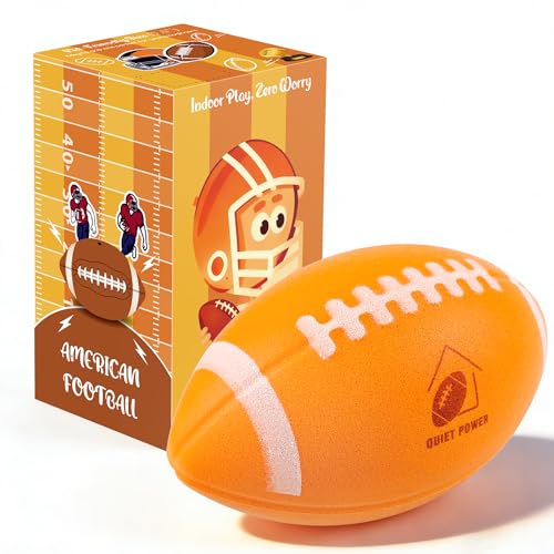 Silent Indoor Football Soft Foam Quiet Football for Indoor & Outdoor Play Low Bounce, Soft Impact Design Gift-Ready for Home & Backyard Use - color: Orange, size: 7.5 Inch