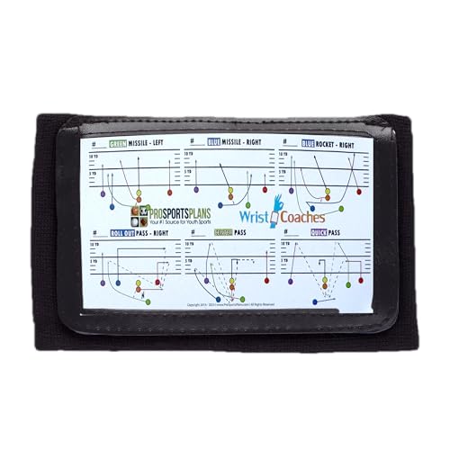 Football Play Wristbands - Adult Quarterback Gear - Wristband Playbook - Softball Wristbands for Signs - Soccer, Baseball & Catchers Wristband - QB Play Card Wrist Band Training Equipment