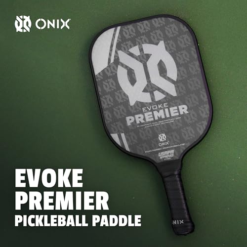 Onix Evoke Premier Professional Tournament Pickleball Paddle Composite Face Impact Paddle Shape - color: Black, size: Medium, style: 14mm
