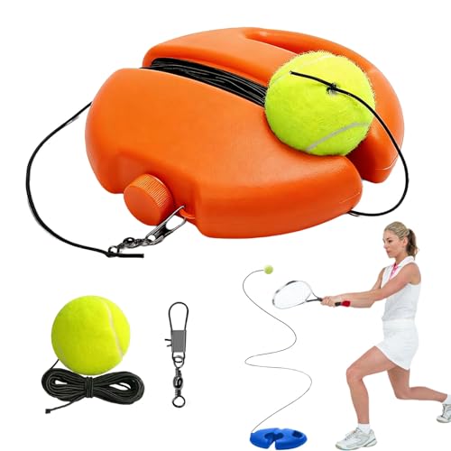 Tennis Practice Rebounder, Tennis Trainer Ball with String Set, Solo Tennis Trainer Rebound Ball with Weighted Base for Beginners, for Wall Drills & Parks Or Backyard Training - color: Orange