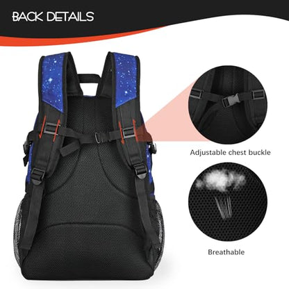 Goloni Basketball Backpack,Large Sports Bag with Ball Compartment & Shoe Compartment,Basketball Bag Fit Volleyball, soccer,Gym - color: Starry Sky Blue
