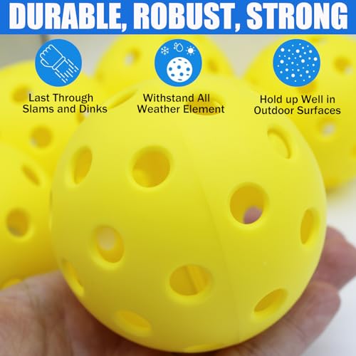 Magicorange Pickleball Balls, 40 Holes Outdoor Pickleballs, High Elasticity & Durable Pickle Balls for All Style Pickleball Paddles