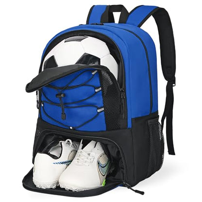 Goloni Soccer Bag, Basketball Bag with Ball Compartment & Shoe Compartment,Large Soccer Backpack for Basketball,Gym，Football - color: Blue