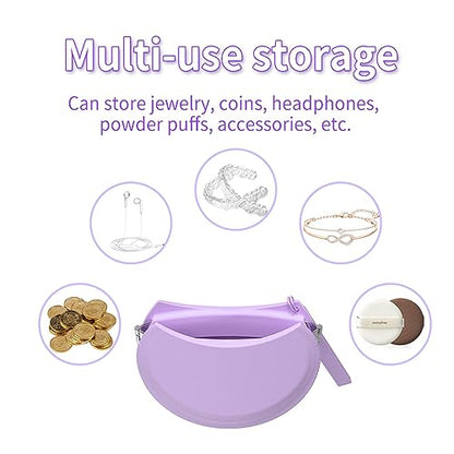 2 Pack Silicone Retainer Case with Vent Holes Lanyard Aligner Case Cute Portable Container Holder Night Guard Case for Travel Girl Women Men Kids (Purple+Pink) - color: Purple+Pink