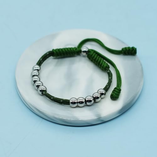 Golf Score Counter Bracelet, 10 Stainless Steel Beads, 2mm Cord Adjustable Golf Stroke Tracking Baseball Swimming Sport Golf Gift for Men and Women - style: Military Reflective