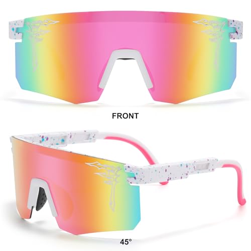 FIXEROS Polarized Youth Baseball Sunglasses for Age 8-16 Boys Girls UV400 Kids Cycling Eyewear Teenagers Sports Glasses - color: Fay20